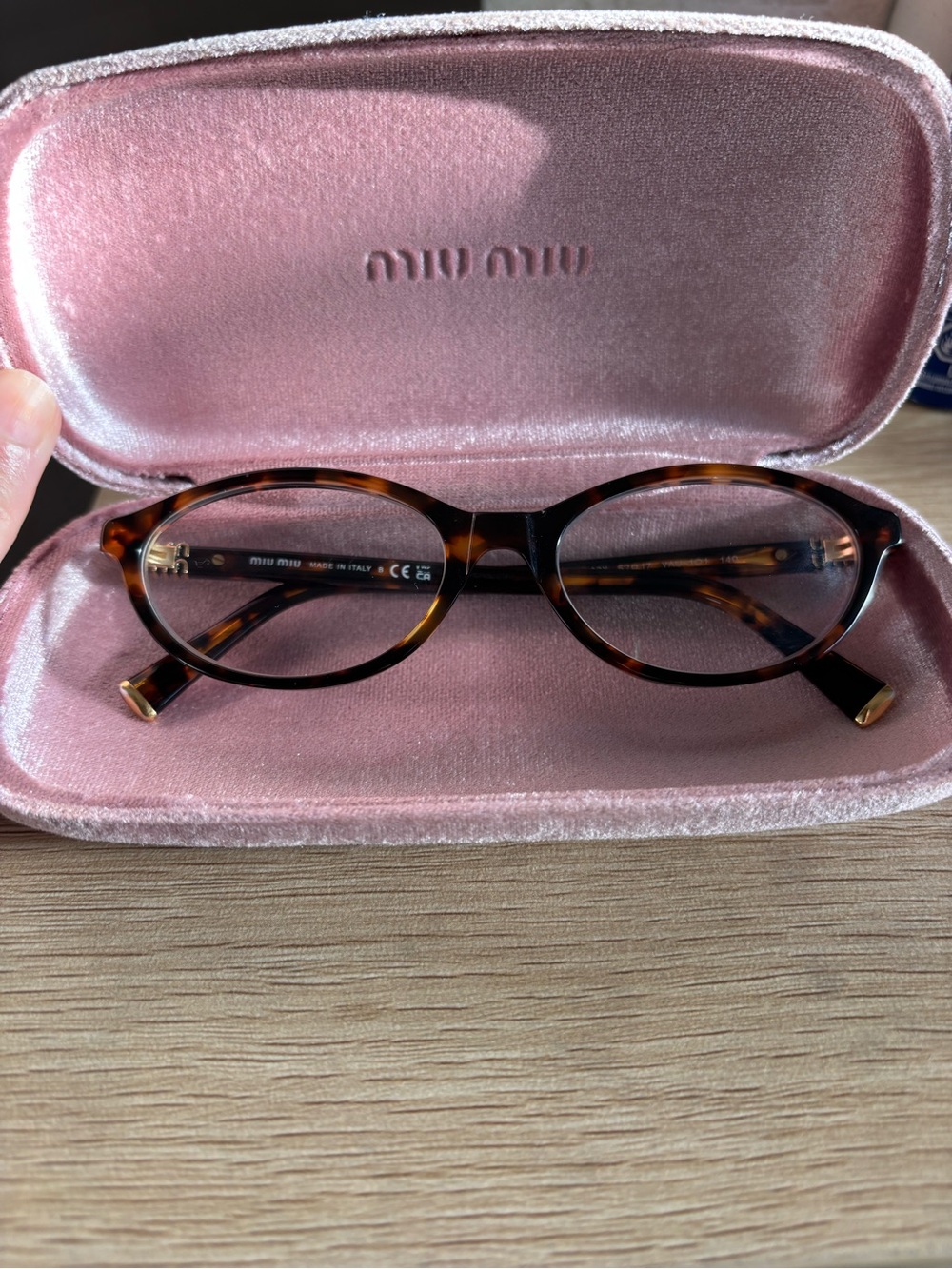 Miu Miu MU09XV Tortoiseshell Oval Glasses - Size Small